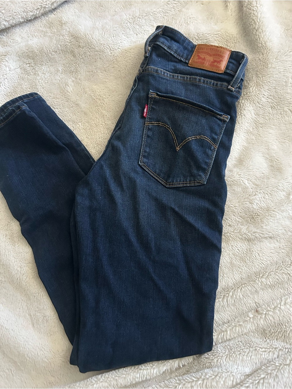 Levi's Indigo Denim Jeans with Tan Leather Patch